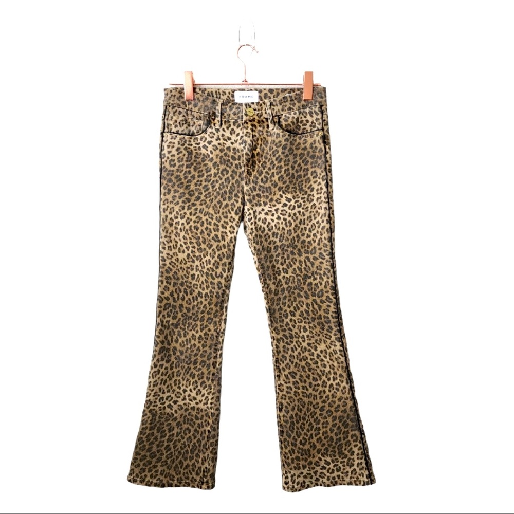 COPY - FRAME DENIM Le Crop Mini Boot in sand leopard size 26